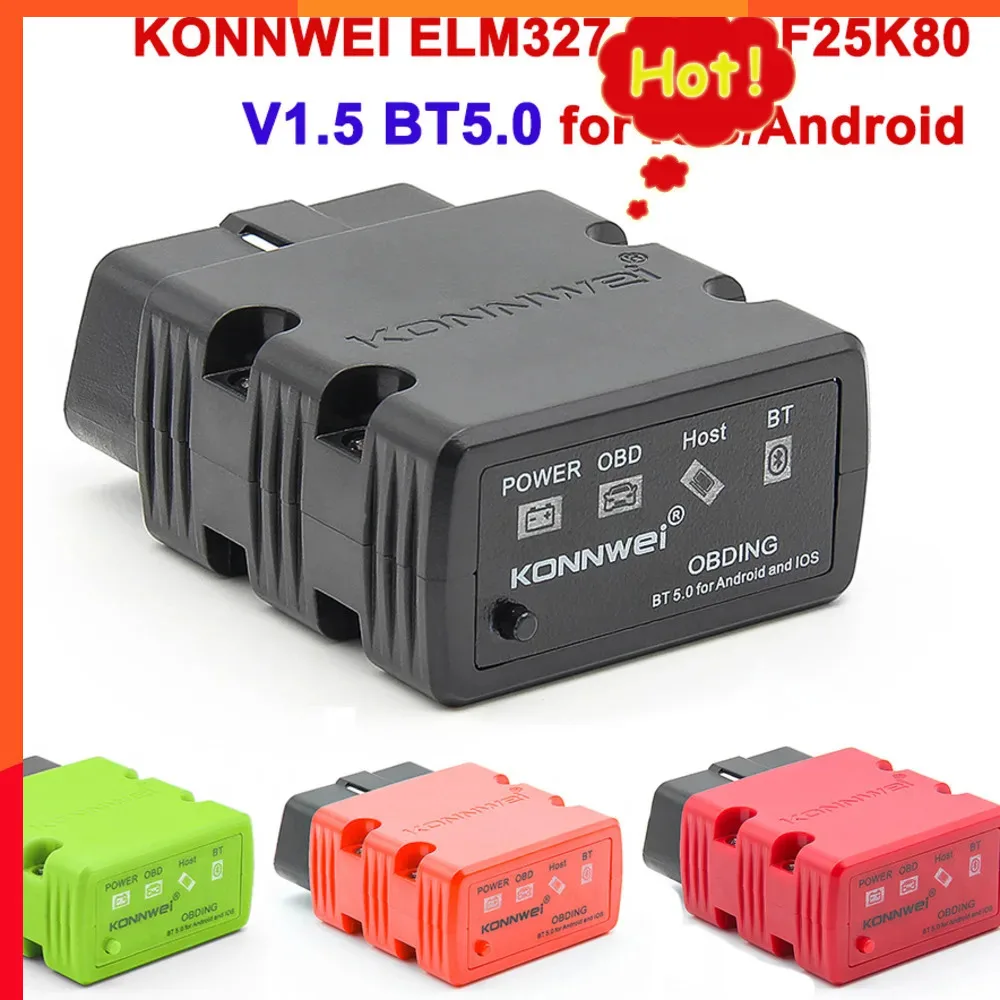 Konnwei Elm327 V1.5 Obd2 Scanner Pic18F25K80 Compatibile Con Bluetooth 5.0 Kw902 Odb2 Elm 327 V1 5 Auto Scanner Obd 2 Strumento Di Diagnostica