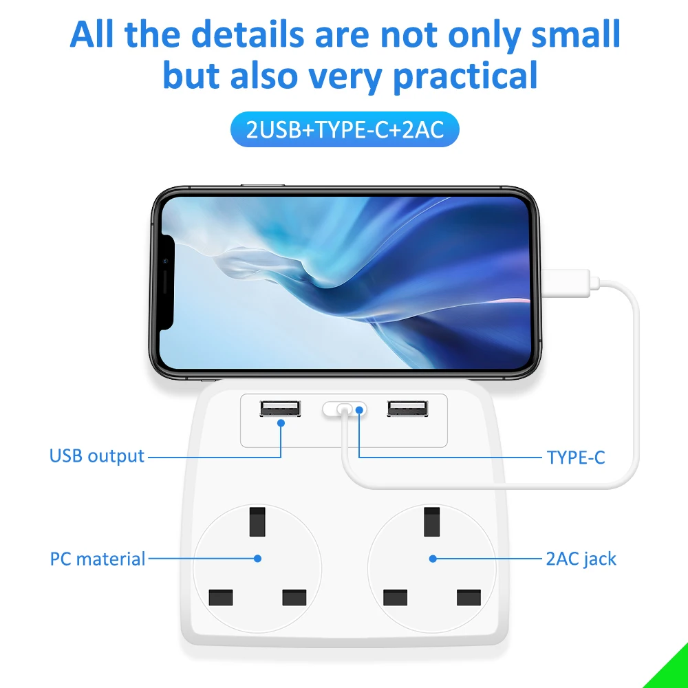    1-2  ÷ Ȯ 2USB 1  C Ƽ Ȯ ÷  13A , 繫, ֹ, PC  ǻ