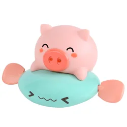 Jouet de plage pour enfants, 1 pièce, dessin animé, Animal, tirer le bain, cochon, classique, bébé, enfant, baleine de natation, chaîne enroulée, horloge, jouet de plage 