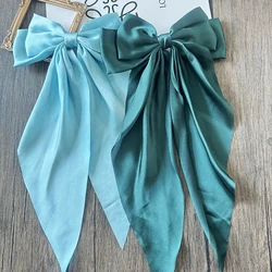 Elegant Bow Ribbon Hair Clip - Chic Hair Accessory & Gift (3 - Light Blue - Green)