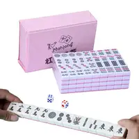 144pcs/set Mini Mahjong Game Set With Portable Box Mah Jongg Travel Family Leisure Time Desktop Toy 1
