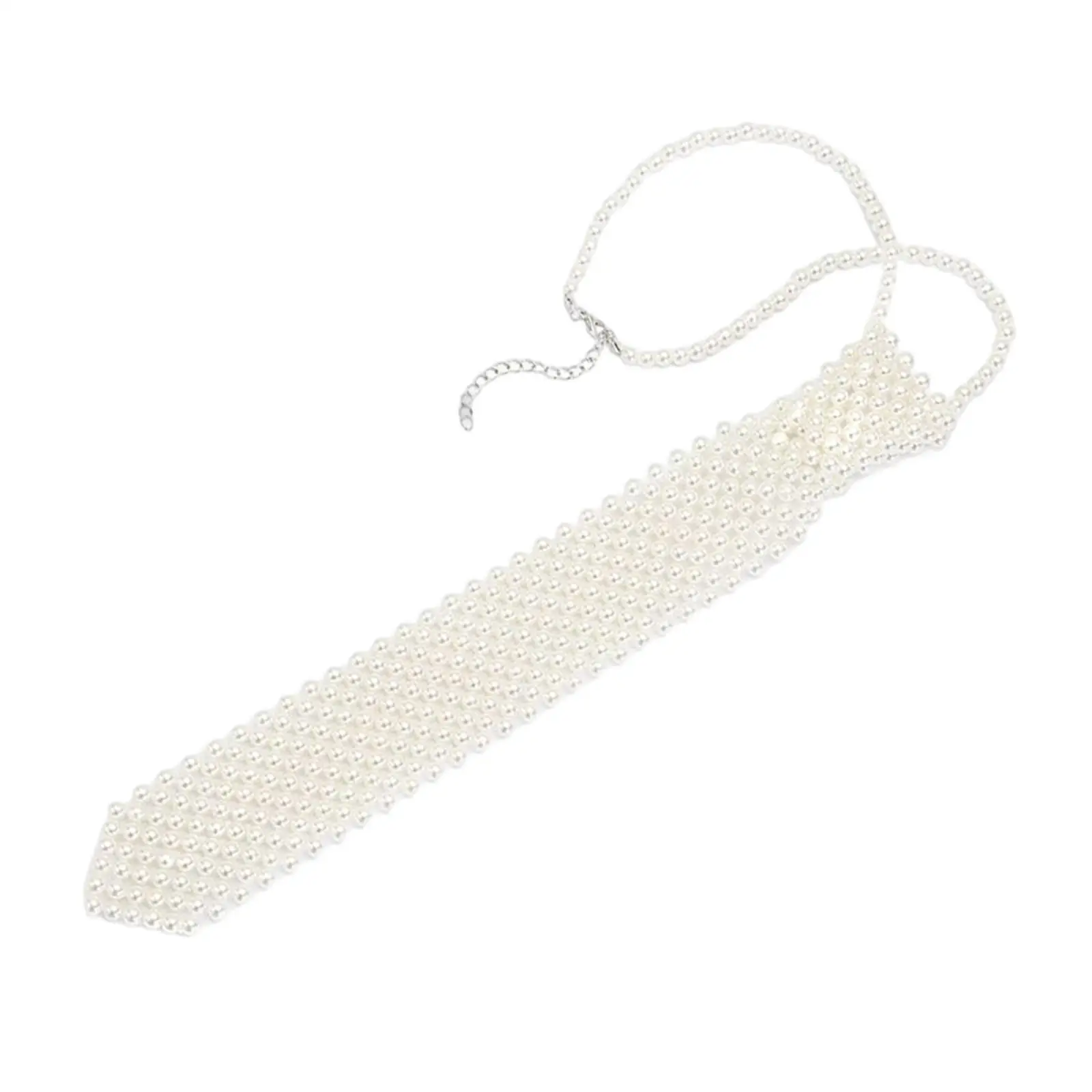 

Pearl Necklace Necktie Retro Style Jewelry Girls for Wedding Party