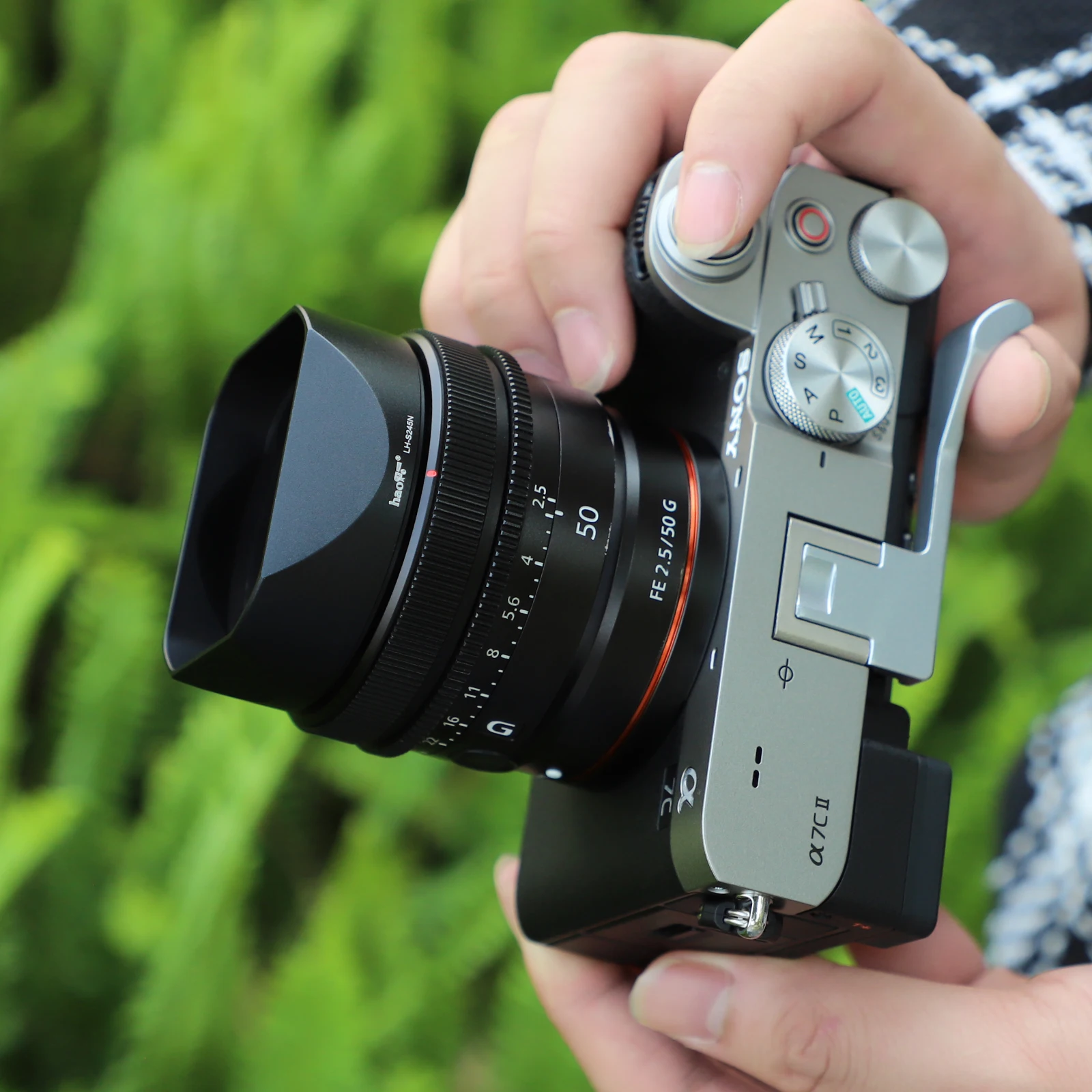 Haoge バヨネット式スクエアメタルレンズフード ソニー FE 40mm 50mm