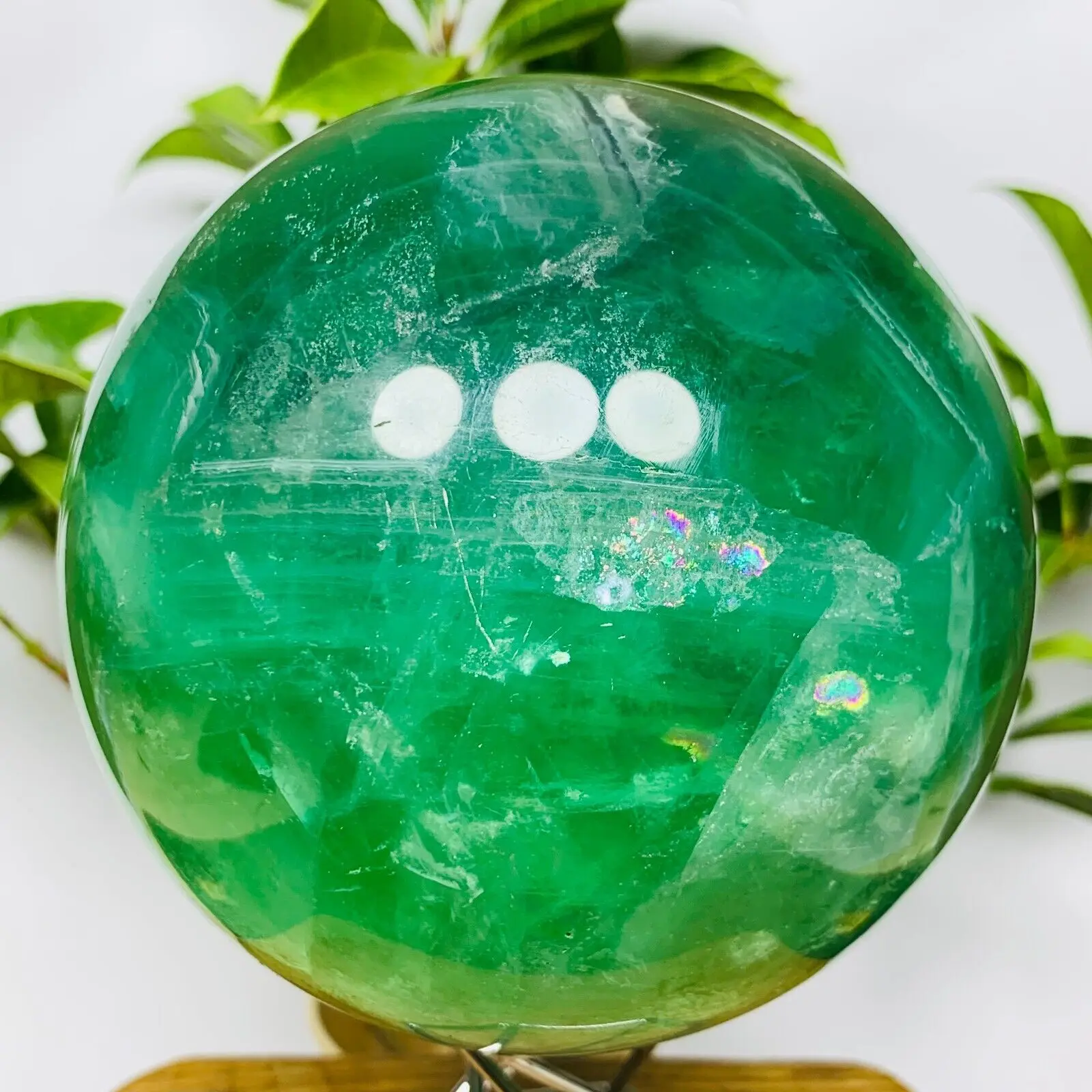 

Natural Rainbow Green Fluoirte Sphere High Quality Crystal Ball Healing Home Decoration