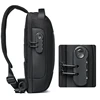 Bolso cruzado con Usb para hombre, bandolera antirrobo, impermeable, Oxford, multifunción, corto, de viaje