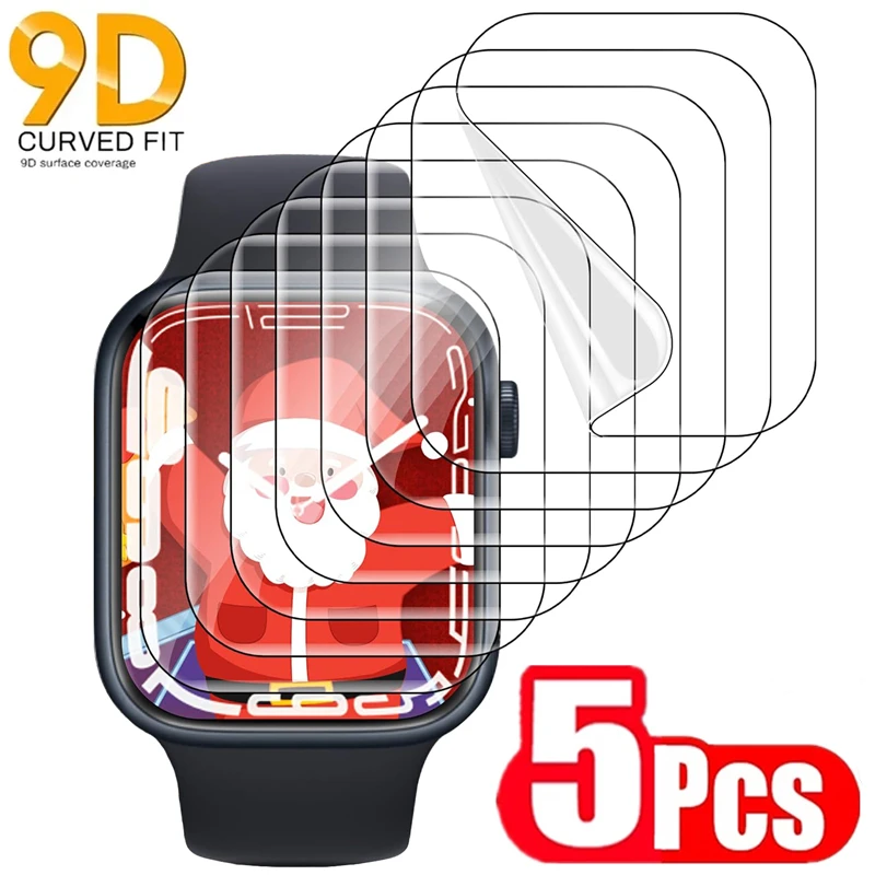 5 個のハイドロゲルフィルム Apple Watch 5 6 SE 40MM 44MM 42MM 38MM スクリーンプロテクター Apple Watch Ultra 49MM 7 8 9 41MM 45MM 10 42/46MM 用