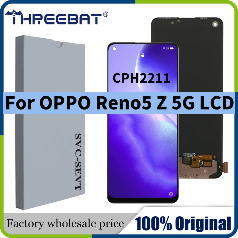 OPPO - onebrid 6.43“ Original SUPER AMOLED For OPPO Reno5 Z 5G LCD CPH2211