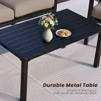 4 Piece Metal Outdoor Sectional Sofa Set Modern Conversation Furniture with Cushions & Coffee Table Patio Garden Use Customized 6