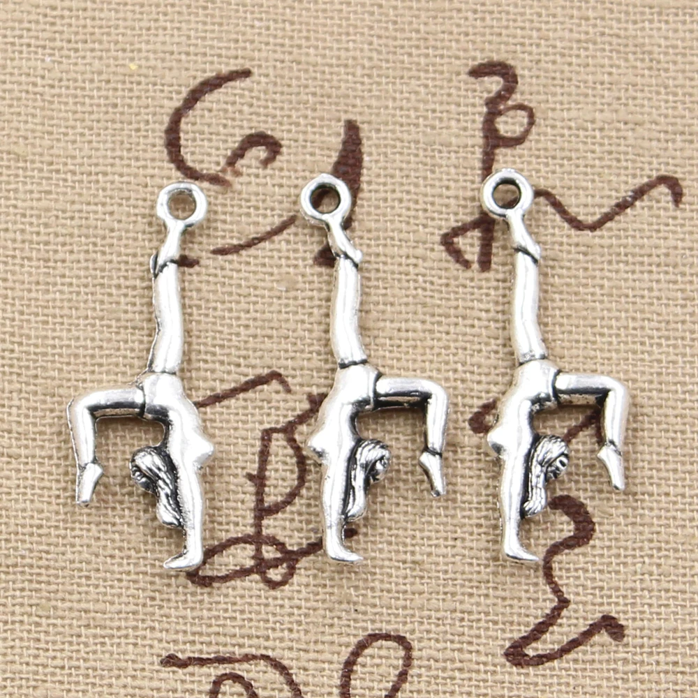 30 stücke Charme Gymnastik Turnerin Sporter 30x11mm Antike Bronze Silber Farbe Anhänger, Die DIY Handgemachten Tibetischen Schmuck