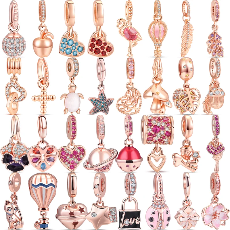 

Новые искусственные бусины-подвески в виде цветка, пера, звезды, дерева, сердца, подходят для оригинального браслета Pandora с шармами «сделай сам», ювелирные изделия из серебра 925 пробы