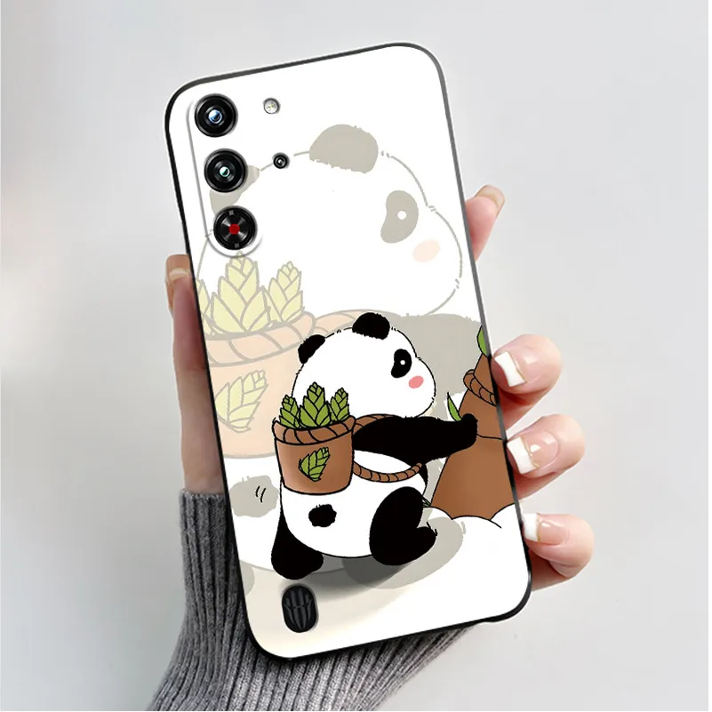 Soft Silicone Black Shell with Cute Flower Design - Protective Case