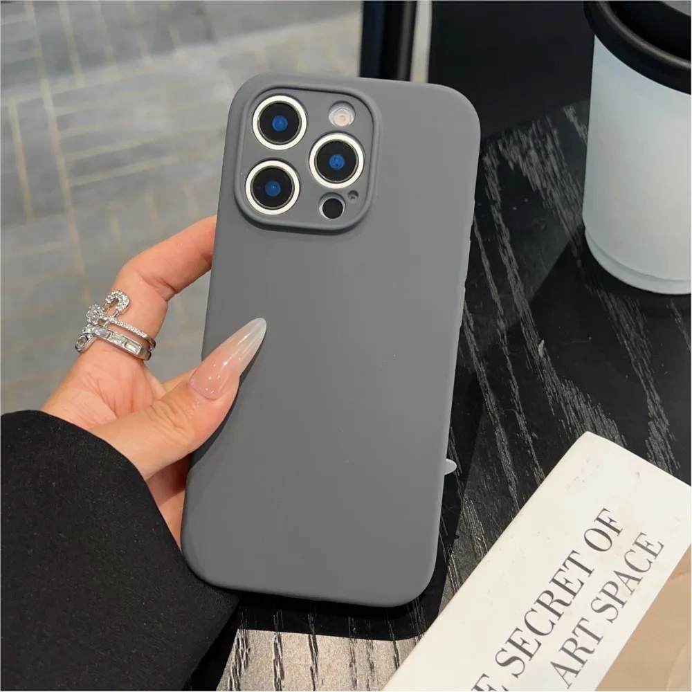 Premium Liquid Silicone Magnetic Case with Wireless Charging and Lens Protector - Soft Back Cover