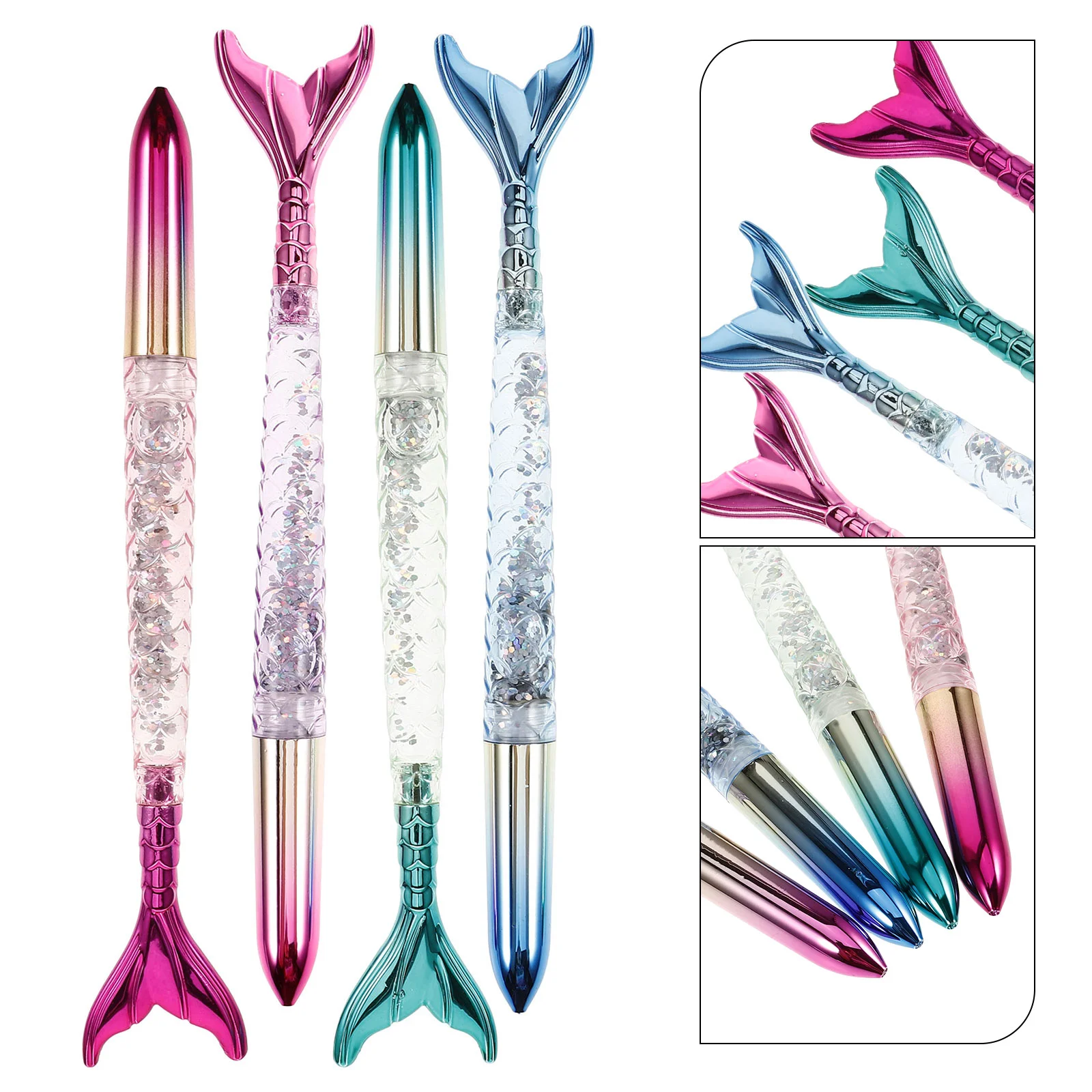 

4 Pcs Mermaid Pen Shape Pens Design Ballpoint Creative Studying Stationery Children