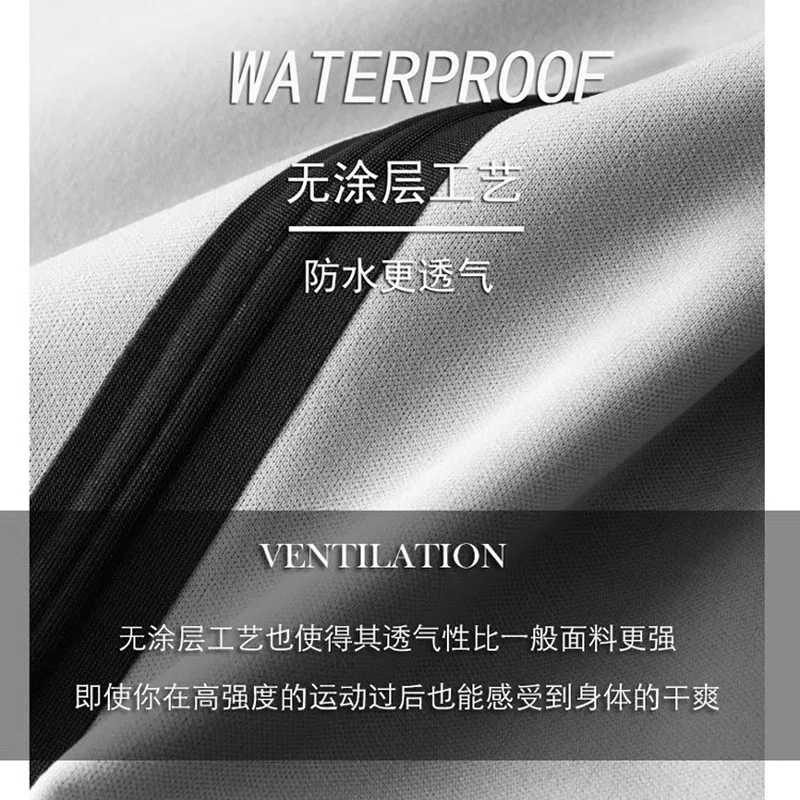 JSBD~Classic collection luxury brand uncoated waterproof press adhesive men's outdoor casual windproof jacket detachable hat