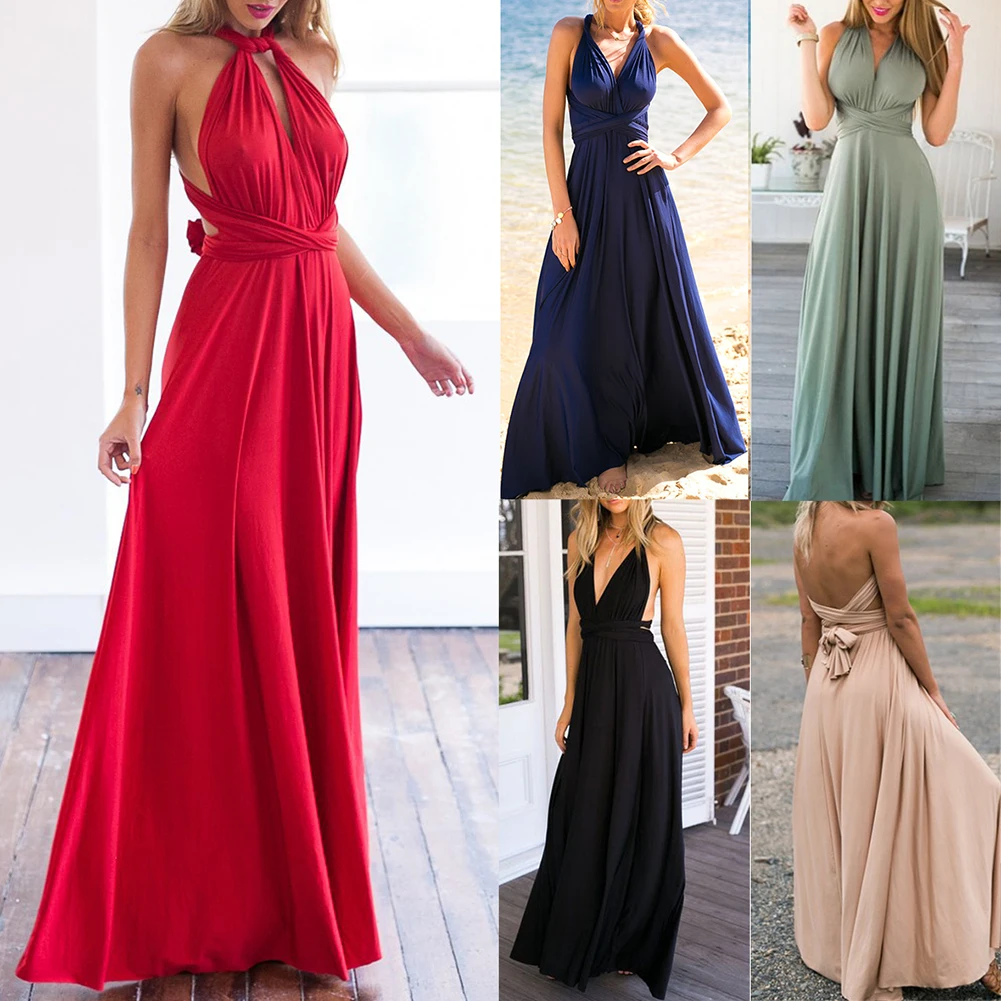 

Sexy Fashion Bandage Long Dresses Women Girl Summer Boho Female Red Long Dresses Fashion Multi Rope Bandage Drersses for Party