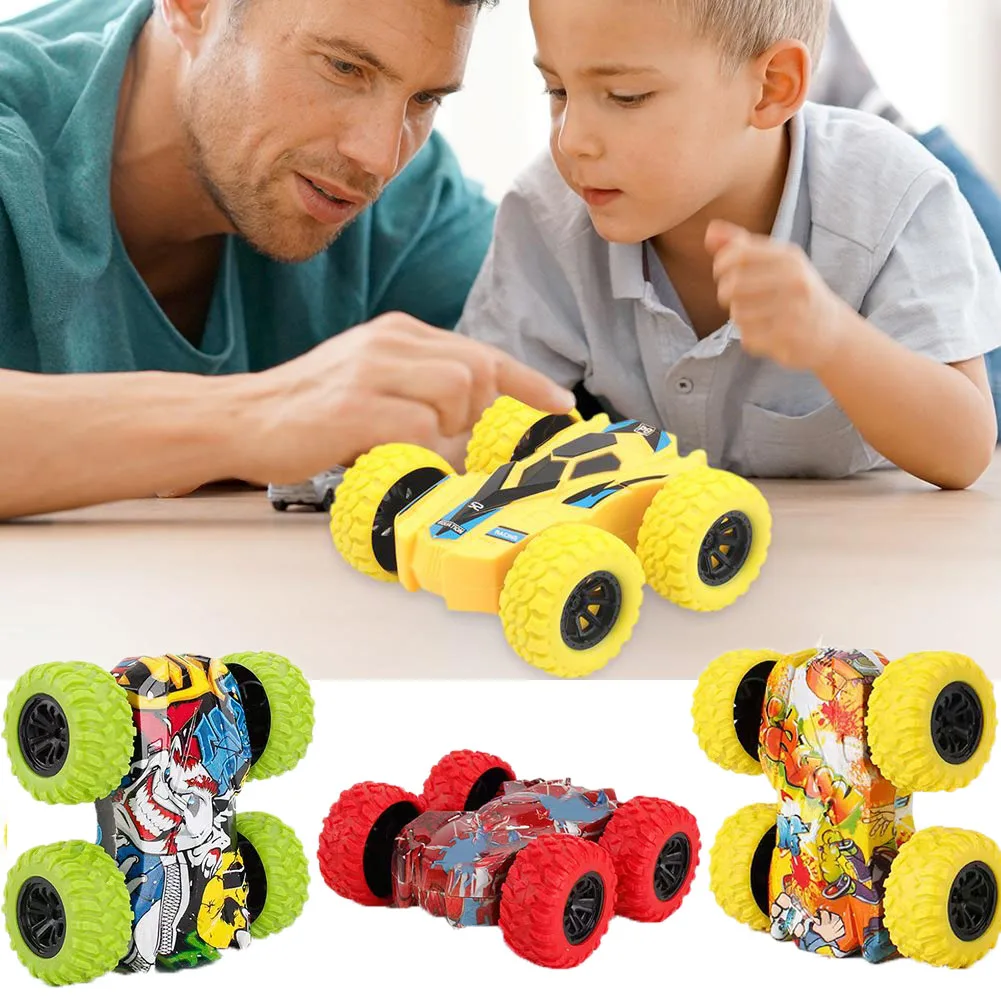 

2023 Fun Double-Side Vehicle Inertia Safety Crashworthiness and Fall Resistance Shatter-Proof Model for Kids Boy Toy Car Gift