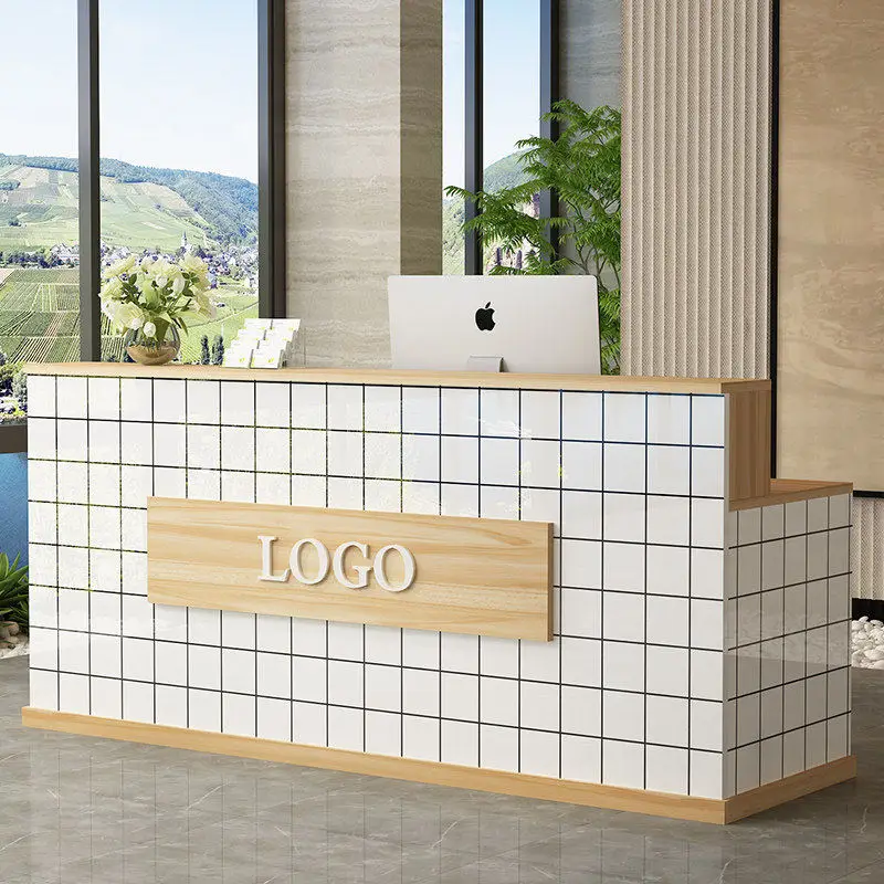 Nordic White Reception Desks Classic Design Bar Luxury Office Reception Desks Front Checkout Mostrador Commercial Furniture nordic design