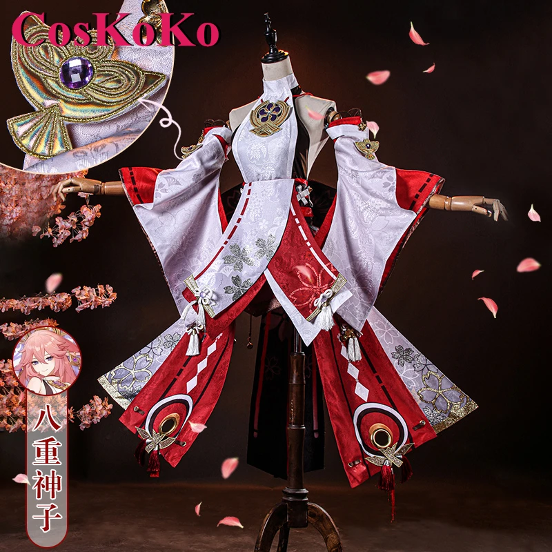 

CosKoKo Yae Miko Cosplay Anime Game Genshin Impact Costume Sweet Lovely Combat Uniform Women Halloween Party Role Play Clothing