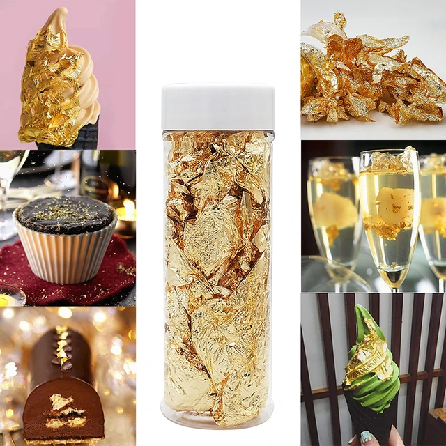 Edible Gold Flakes Cake Decorating  Edible Gold Flakes Drinks - 3g Gold  Decoration - Aliexpress