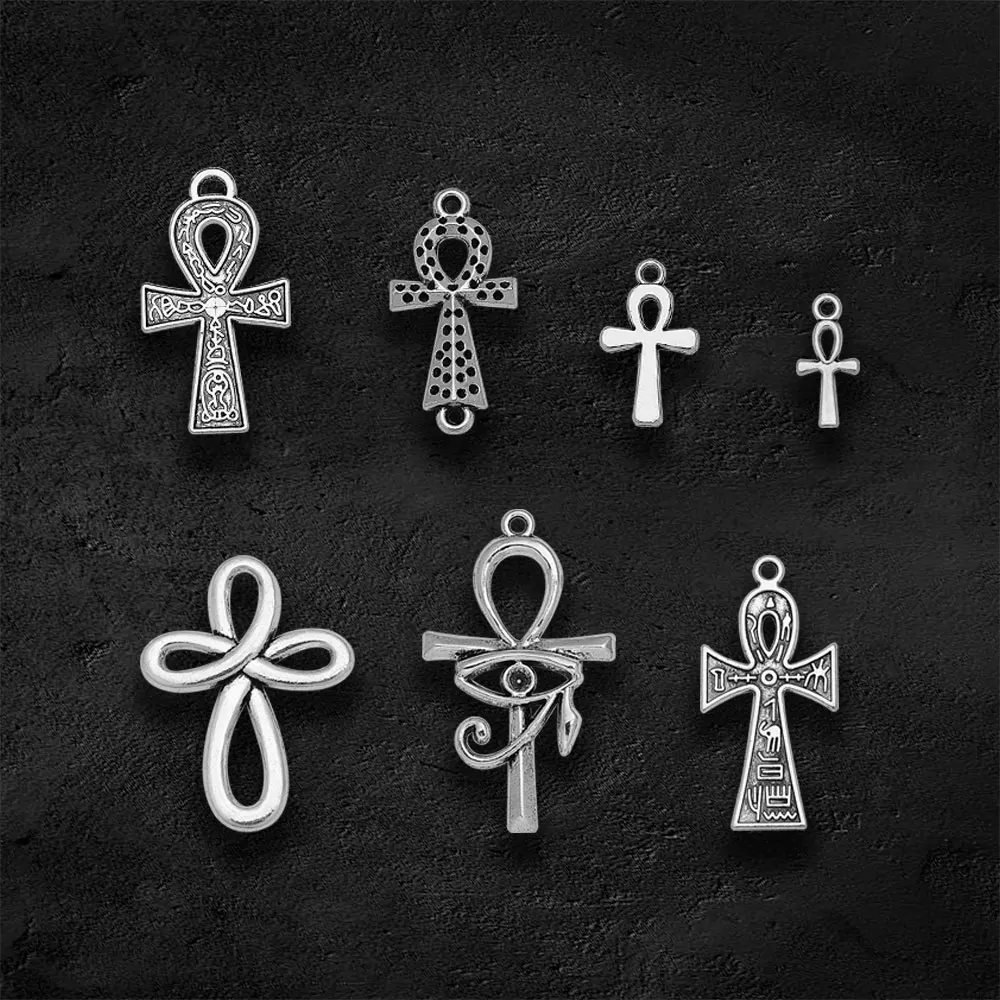 Key Of Life Ankh Cross Charms For Jewelry Making Bracelet Pendant DIY  6pcs/set - AliExpress