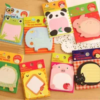 8 Pieces Sticker Cute Kawaii Animal Sticky Notes Notepad Memo Pads Office School Supply Stationery Panda Cat Kitty Bookmark 1