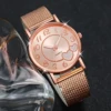 3pcs/set Women Fashion Plastic Strap Quartz Watch Rose Gold Gold Silver Set 2