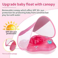 Baby Swimming Float With Canopy Inflatable Infant Ring Kids Pool Accessories Circle Bathing Summer Toys 2
