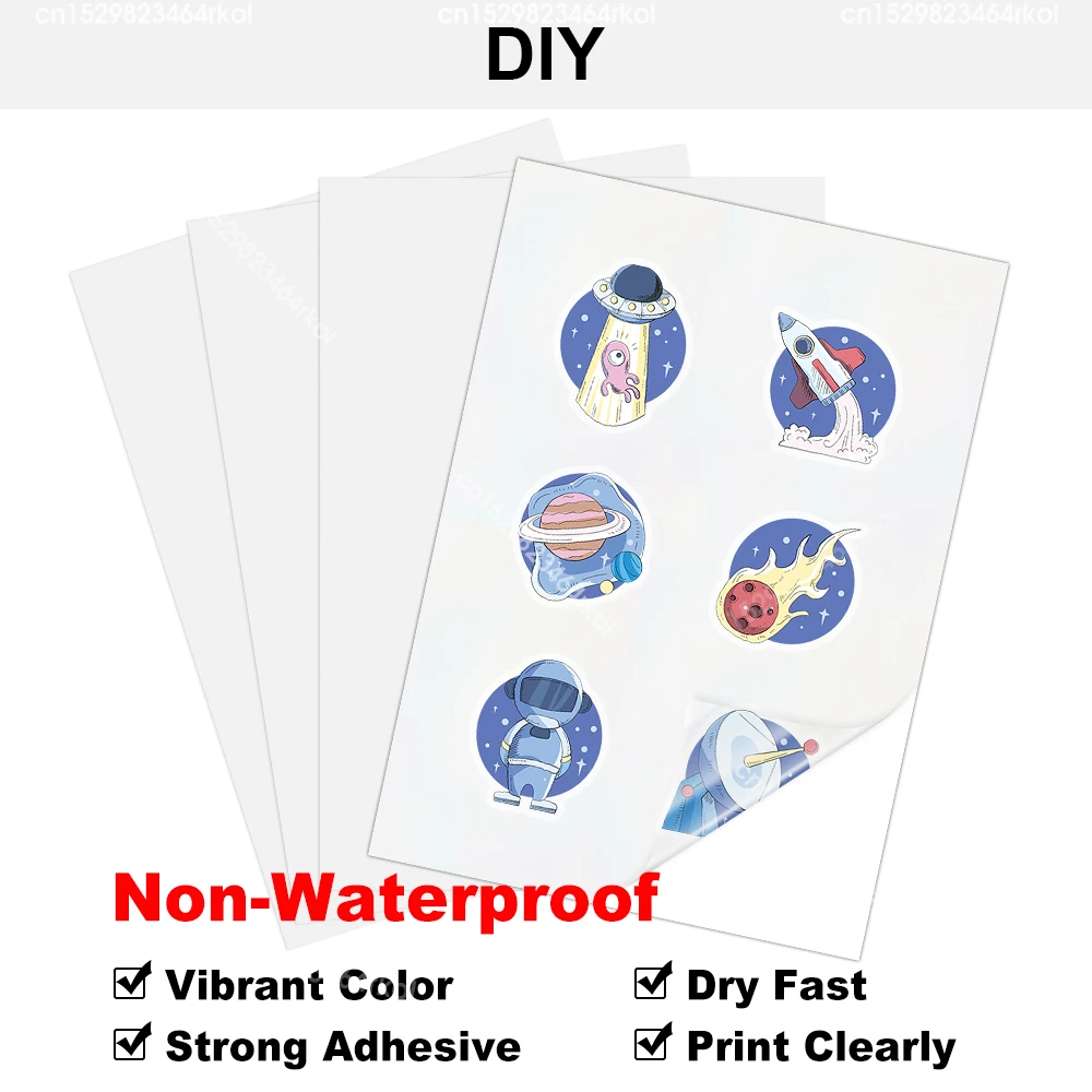 Printer Sticker Paper Transparent Vinyl Sticker Paper A4 for Inkjet Printer 10 Sheets