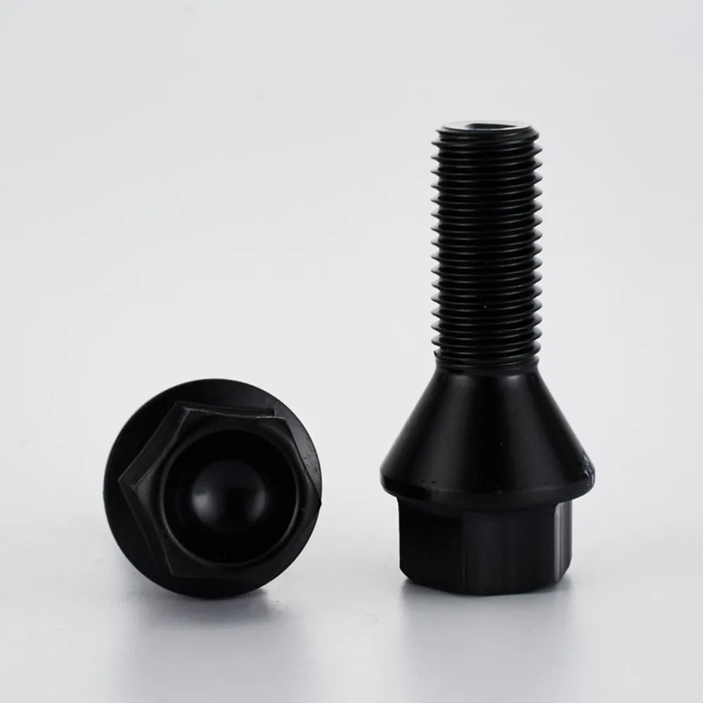 Auto Fasteners Auto Accessories M12 X 1.5 Black Whee Bolts for BMW 36136781150 Wheel Lug Bolt for BMW X1 Z4 E46 E90 E39 E60 E53 325i 650Ci hex 17mm