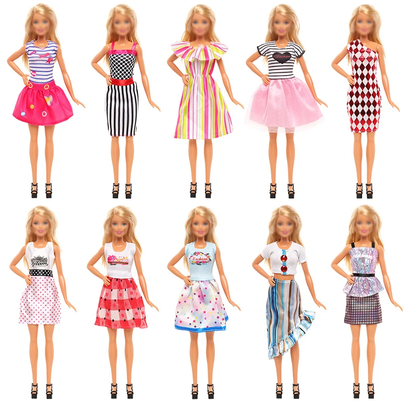 

2 Sets Fashion Girl Short Skirt Long Skirt Clothing Accessories Suitable for 12'' Barbie Doll Girl Game Dressing Kids Toys