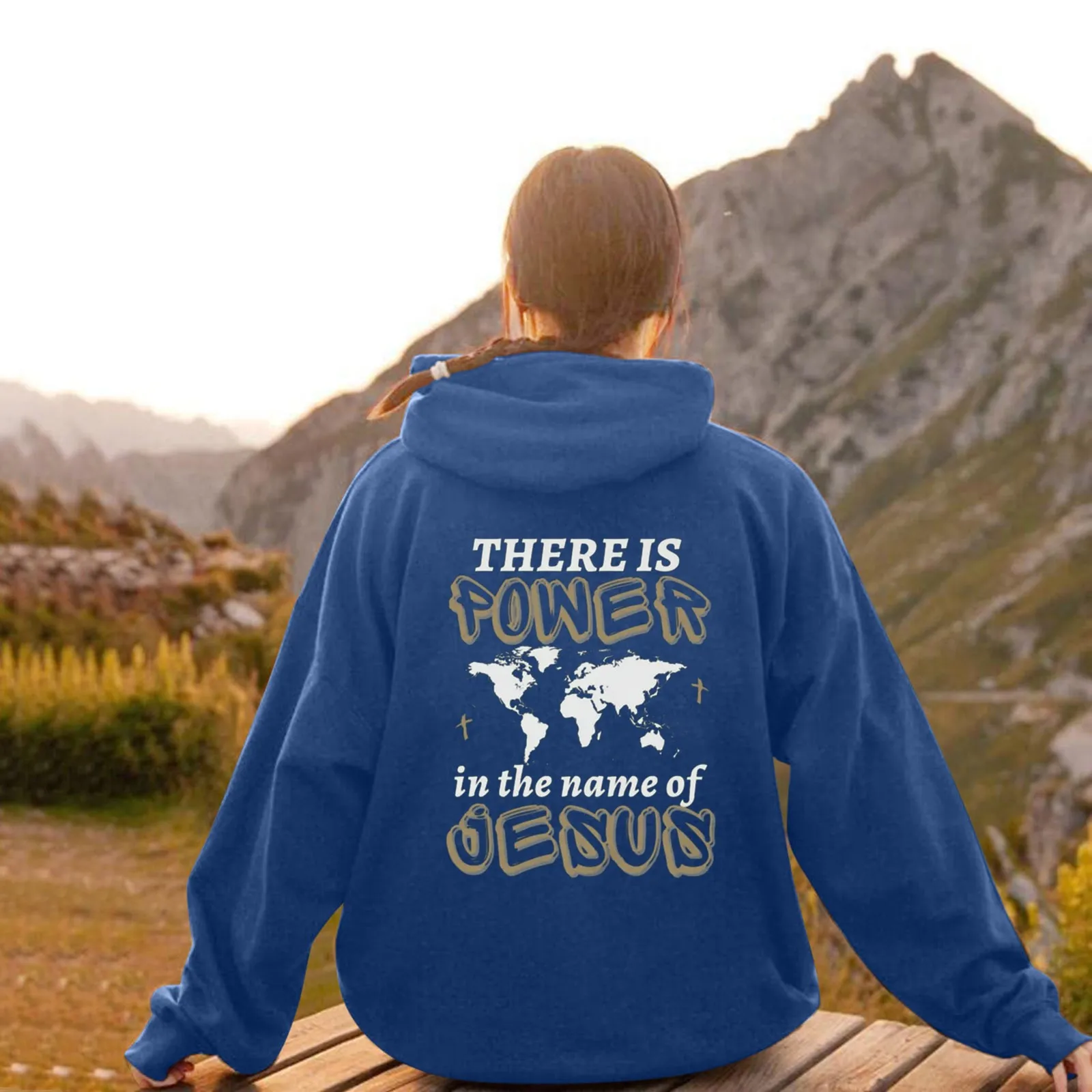 

THERE IS POWER IN THE NAME OF JESUS Hoodie Women Autumn Hooded Sweatshirt Hip Hop Streetwear Loose Oversized Hoodies For Women