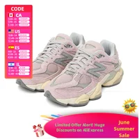 New Balance NB 9060 : baskets basses décontractées respirantes, confortables et polyvalentes en rose et gris U9060HSP 1