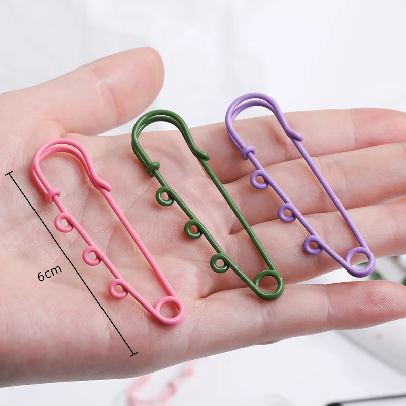 6CM 10Pcs Colorful Safety Pins Clothes Decorations Needle Clip Buckles  Large Spring Sewing Tools Accessory Crafts Tools