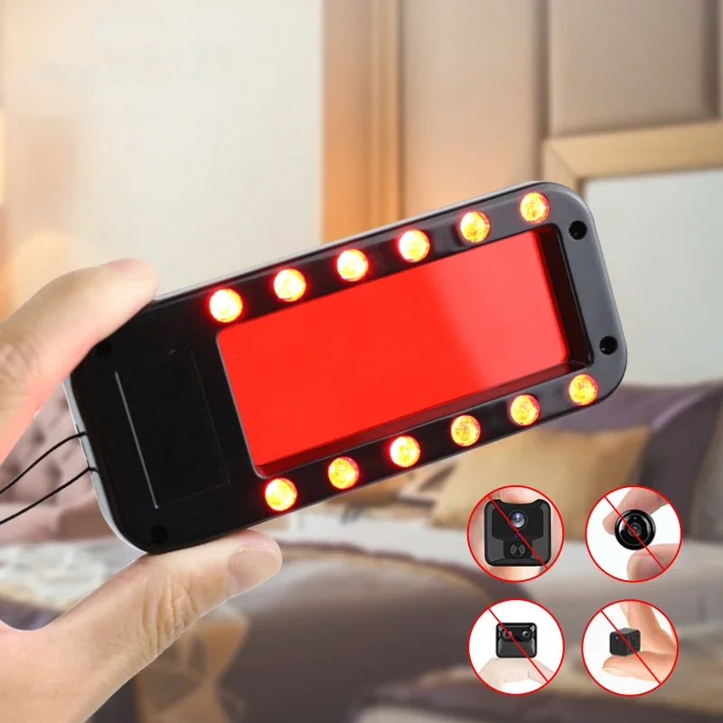 

Anti Candid Mini Hidden Camera Security Alarm Anti-Spy 12 LEDs Lights Anti-spy Scanner Detector Wifi Cam Finder Locator Tracker