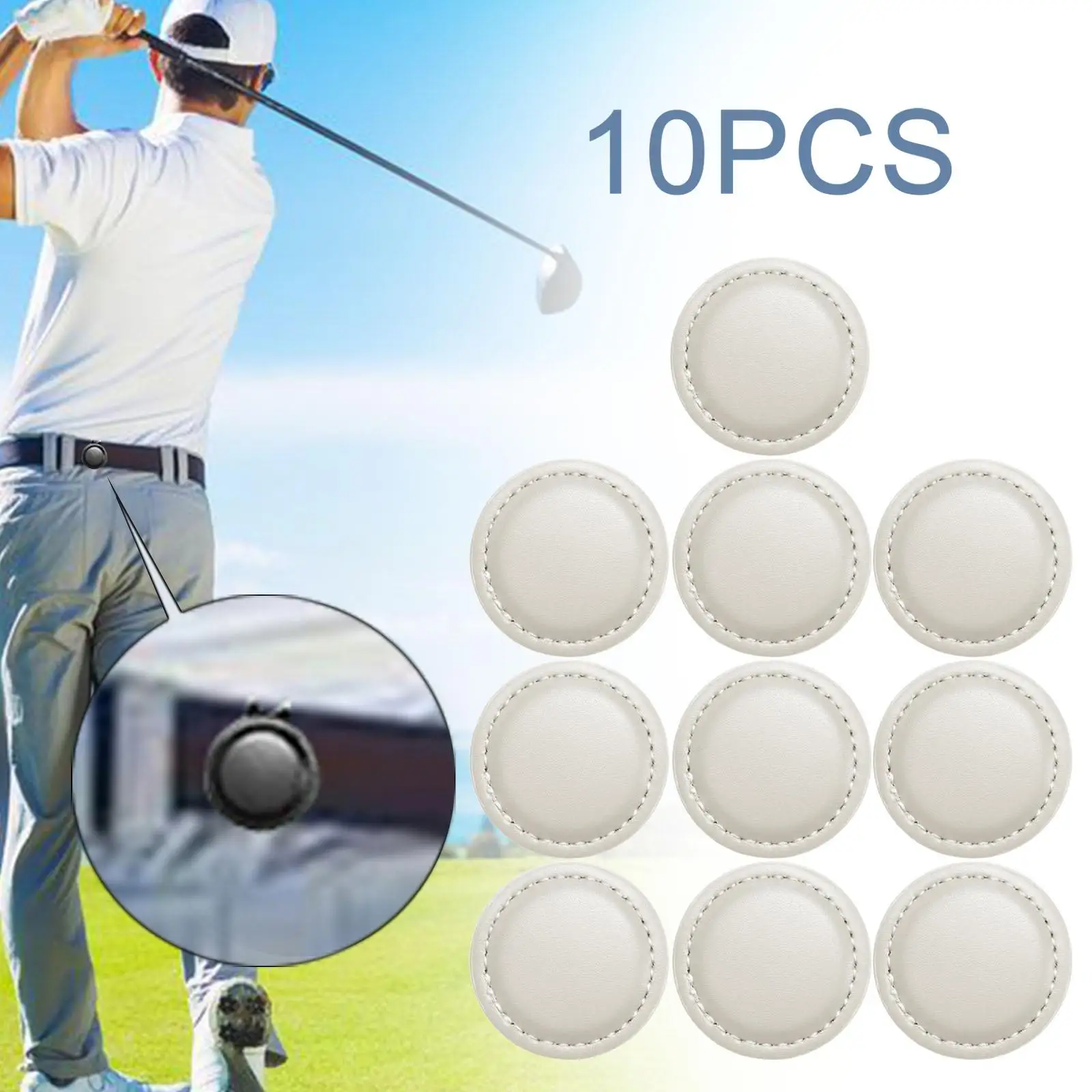 10x Golf Ball Markers Lightweight Craft Gift Mark Equipment Golf Cap Holder Portable for Training Outdoor Practice Sports Golfer