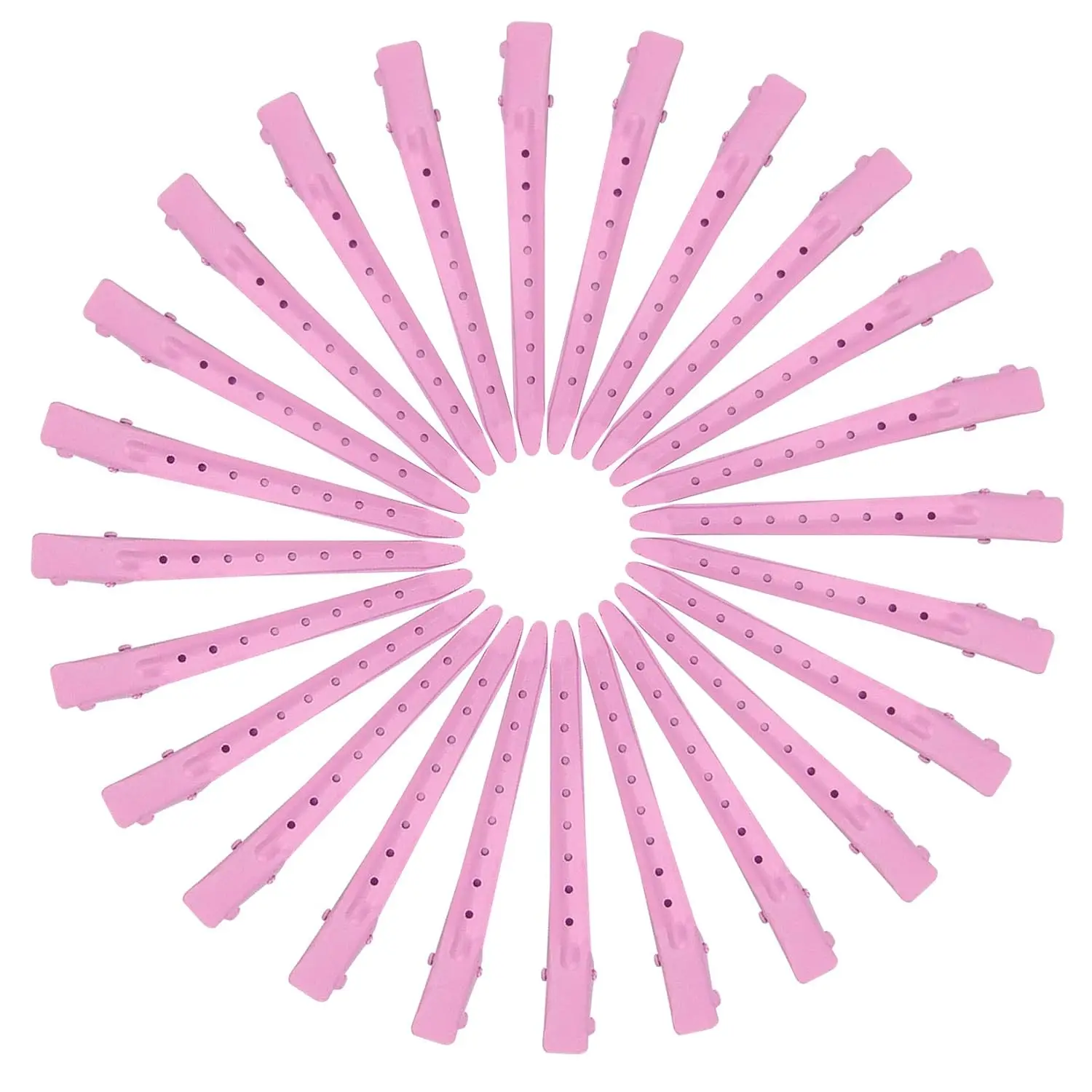 Hair Clips 20 Pcs Duck Bill Clips Rustproof Metal Alligator Curl Clips with Holes for Hair Styling Coloring wig tool