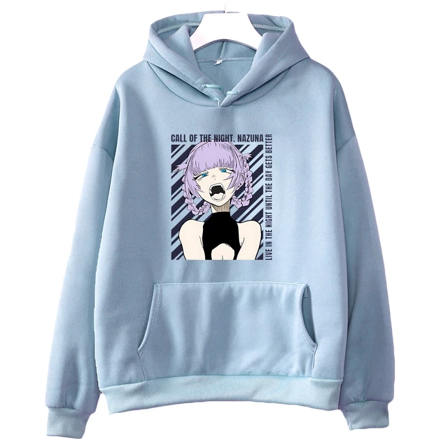 Nazuna Japanese Hoodie Call of The Night Anime Sweatshirt Graphic Clothing  Yofukashi No Uta Mens Top 