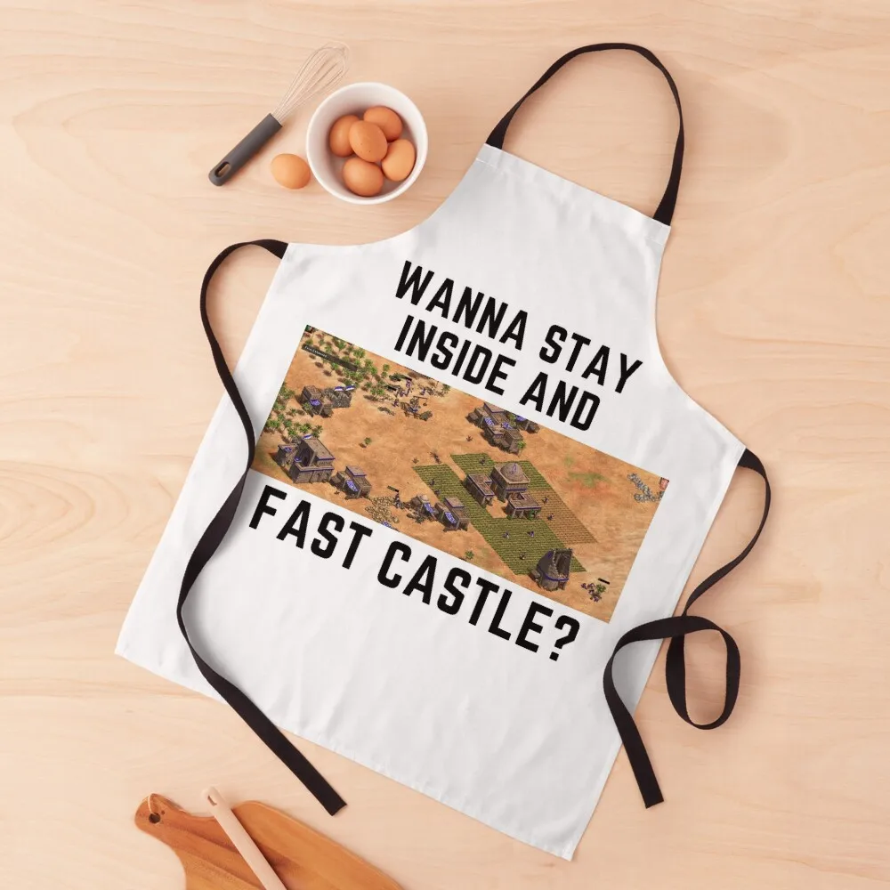 

Wanna Stay Inside and Fast Castle 1 - Age of Empires Apron Women's For Men For Girl Apron