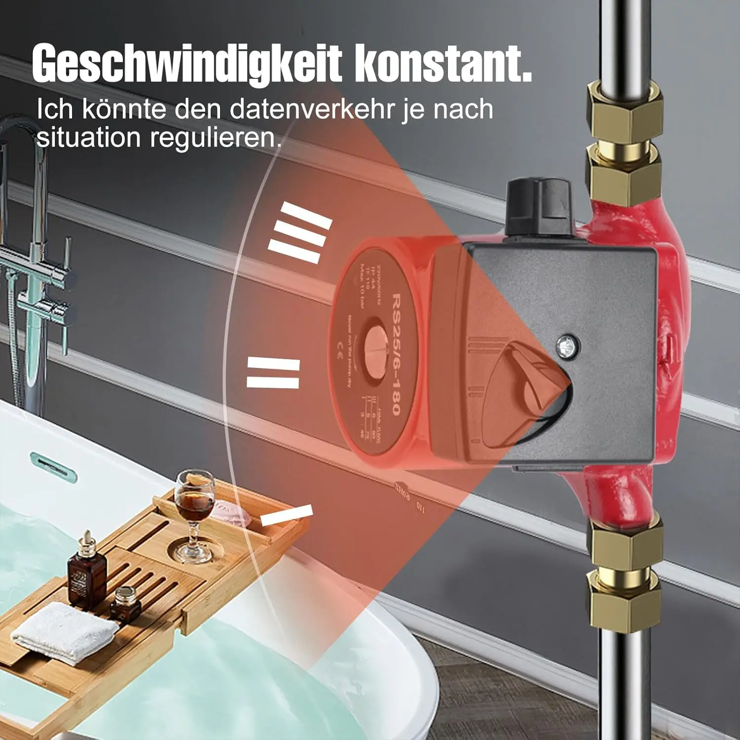Heißwasser-Umwälzpumpe 220V Geräuscharme Druckerhöhungspumpe 3-Gang Automatische Heißwasser-Zirkulationspumpe für Warmwassersysteme – Detail 8