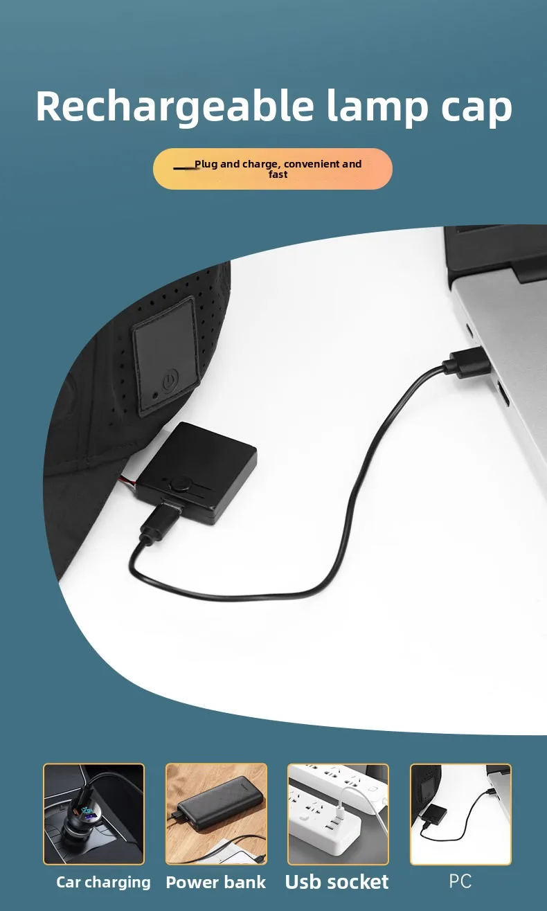 LED-Baseballkappen mit Taschenlampe, Outdoor-Baseballkappen mit verstellbarem Licht oder Musik-Kopflampe für Männer zum Angeln, Joggen, Camping – Detail 8
