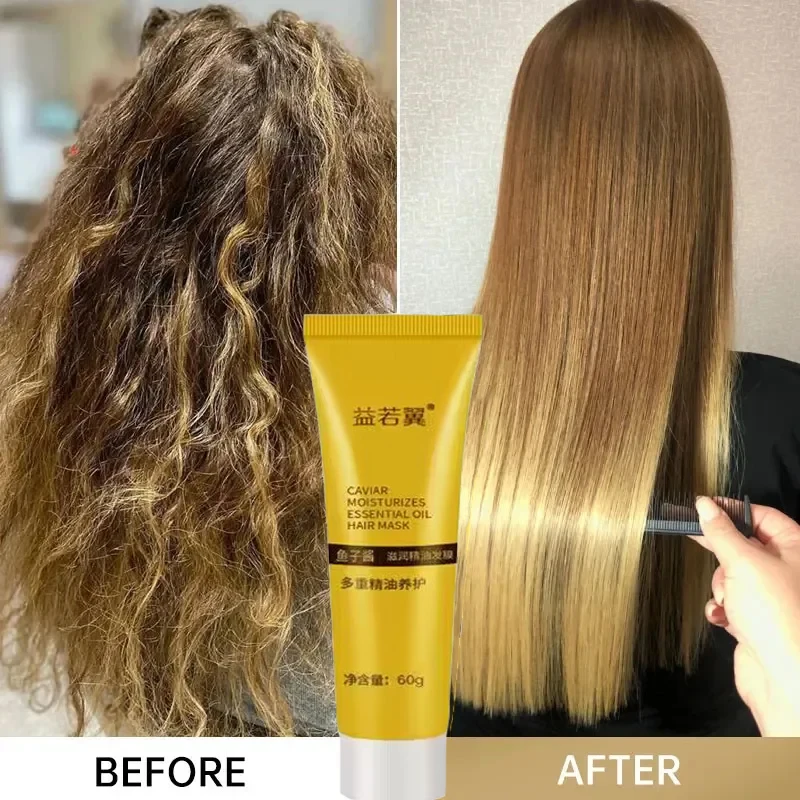 

5 Seconds Caviar Hair Mask Keratin Straighten Conditioner Repair Damage Frizzy Deep Nourish Smooth Shiny Restore Soft Hair Care