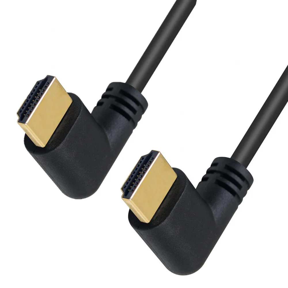 HDTV2.0 4K 3D Dual HDMI-compatible 90 Degree Left Angled HDTV Male To Right Angled HD Male HDTV Cable For DVD PS3 PC