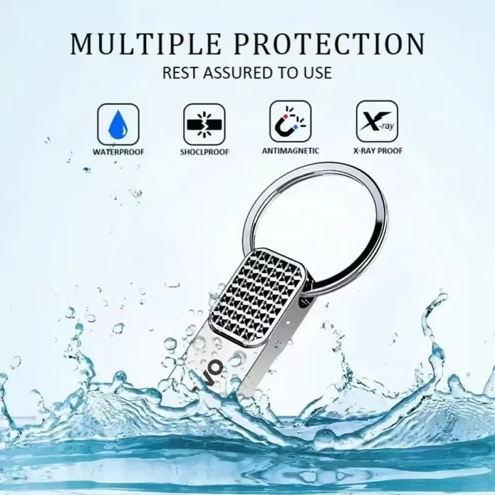 Lenovo Silver USB Flash Drive with Free Key Chain - Multiple Storage Options