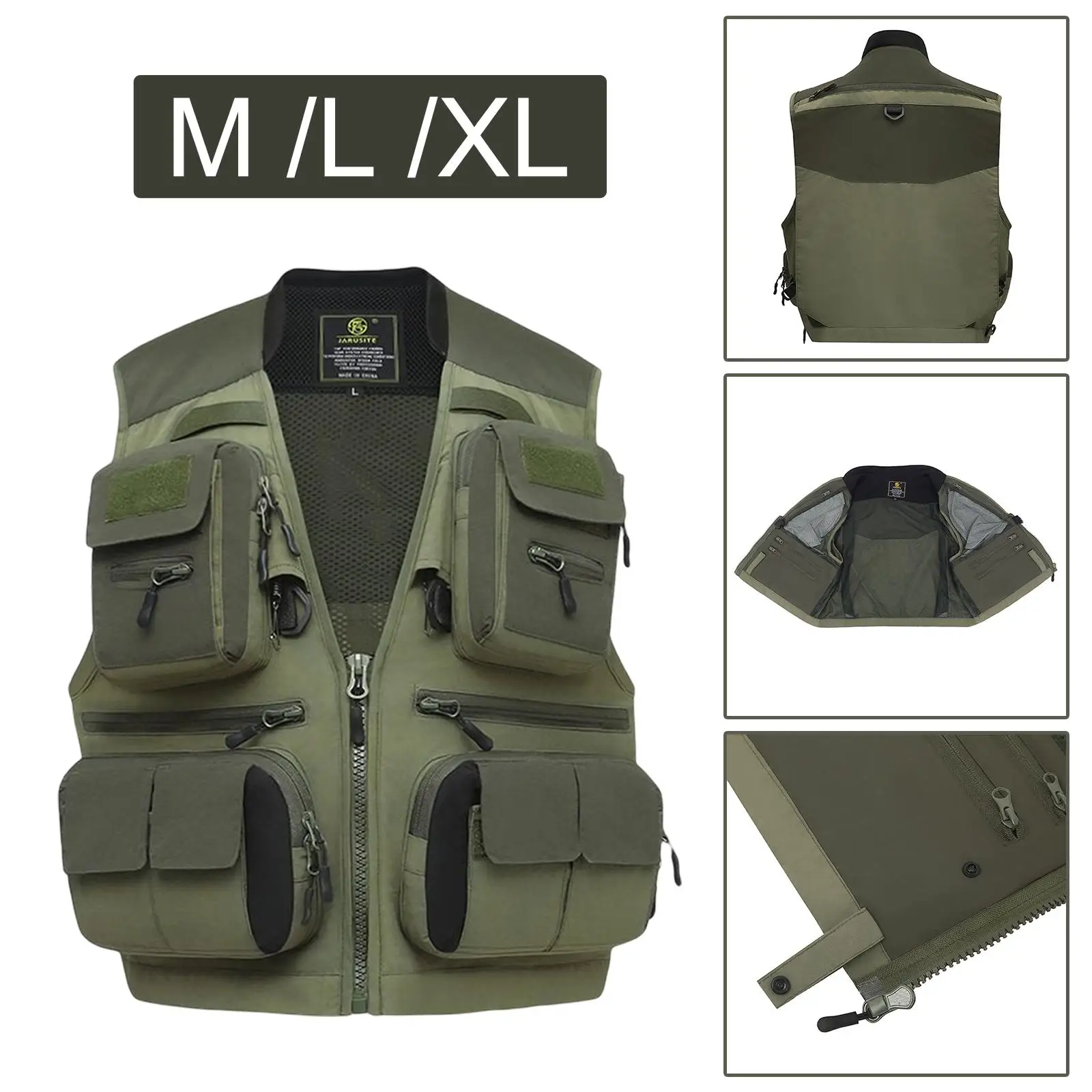 Sleeveless Jacket Waistcoat Breathable Summer Work Fishing Vest for Hiking