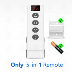 Wireless Smart Curtain and Shutter Controller with Remote, Voice-Activated via Alexa and Google Home (1Remote 5in1)