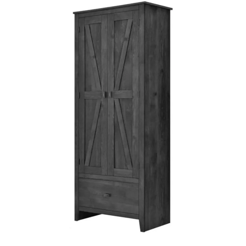 

Wardrobe Rustic Gray Wide Storage Cabinet Free Shipping Bedroom Furniture Home