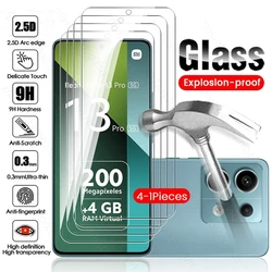 Premium 4-in-1 Tempered Glass Case with Screen Protector and HD Film for Redmy Note 13 5G (Transparent)
