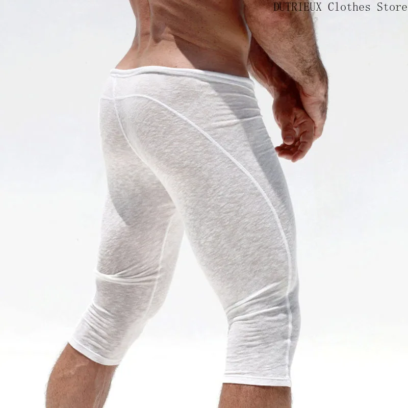 Elastic Slim Men Fitness Pants Short Sexy Hollow Vest Soft Comfortable Breathable Fitness Sports