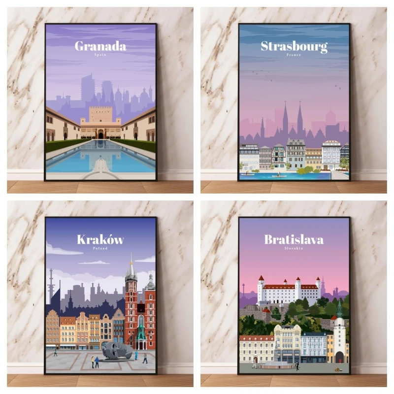 

Canvas Artwork Painting Travel to Bratislava Poster Toys Modular Prints Friends Gifts Wall Stickers Kid Action Figures Classic