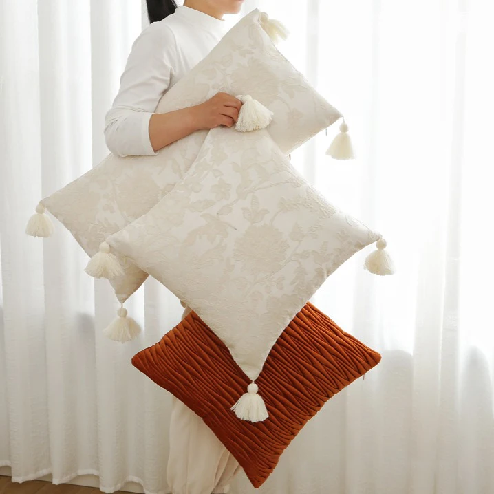 미국산 자카드 자수 쿠션 커버 30 * 70cm 롱 허리 쿠션 커버 모던 라이트 럭셔리 쿠션 커버 홈 데코